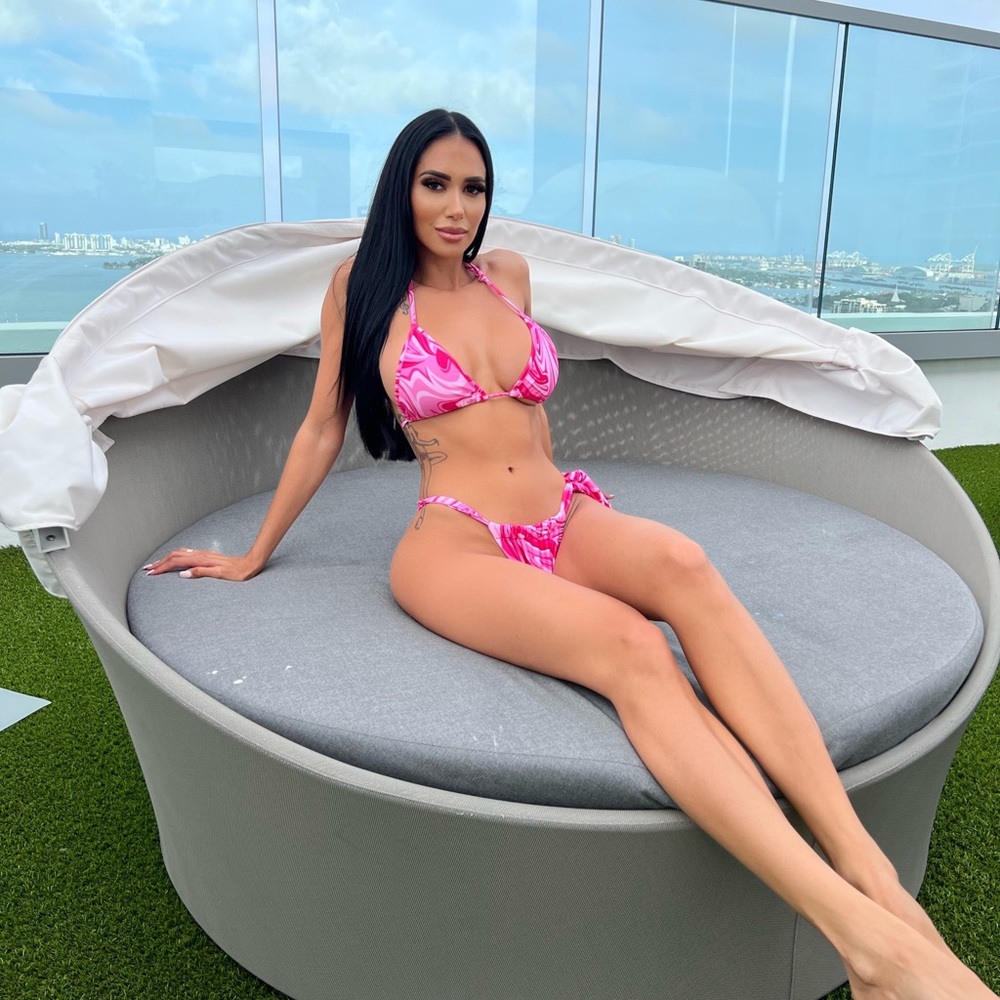 Pink swimsuit & coverup